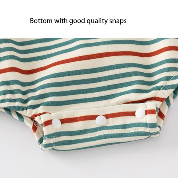 Wholesale Newborn Striped Cotton Baby Romper Custom Unisex Baby Bodysuits