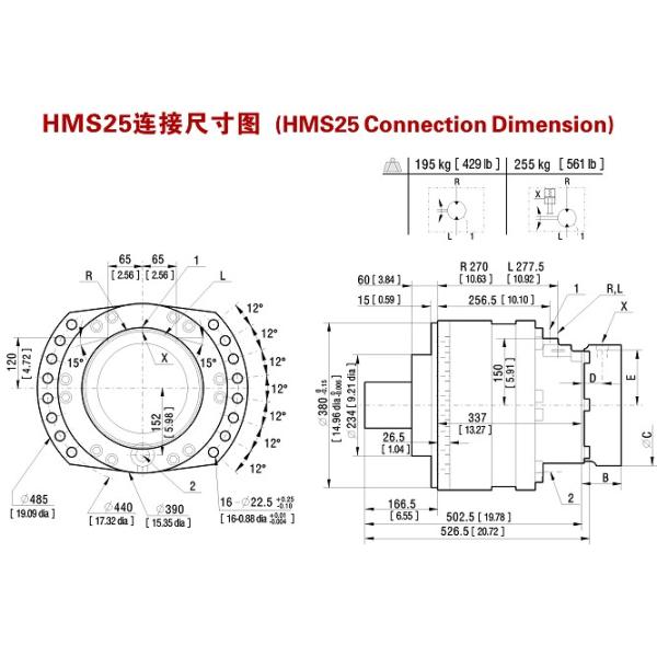 Hydraulic Piston Motors MS25-2-121-P35 for Poclain (MS25 Series) Made in China