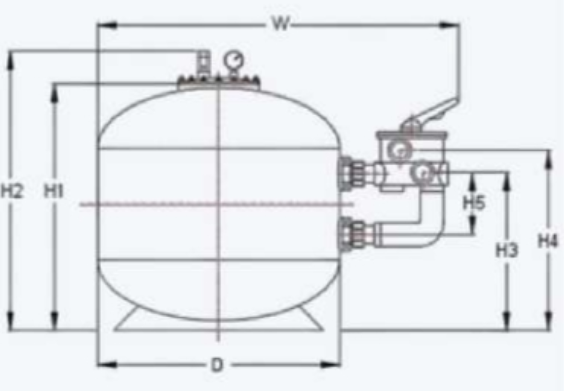 SS400 Бассейн Стекловолокно Боковая монтажная песчаная фильтрация резервуара
