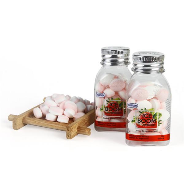 Конфета розового плода конфеты плода клубники коробки трудная полная конфеты витамина C здоровой упакованной в особенной бутылке Triangel