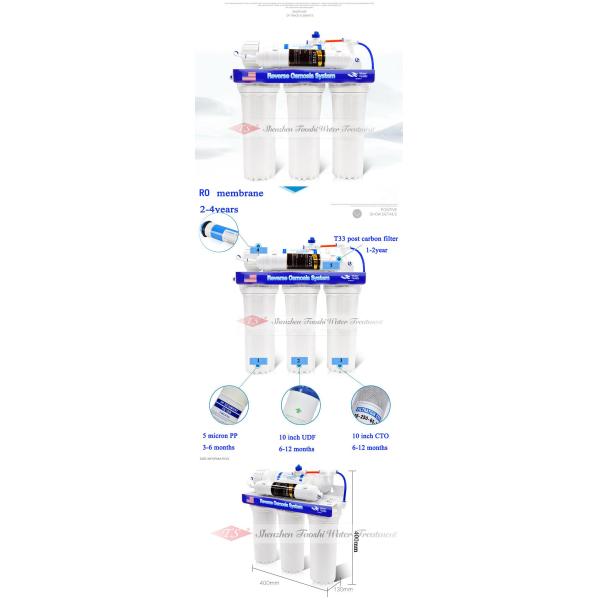 5L/Min Rated Flow Water Filter Parts Home RO System Water Purifier CE Approved