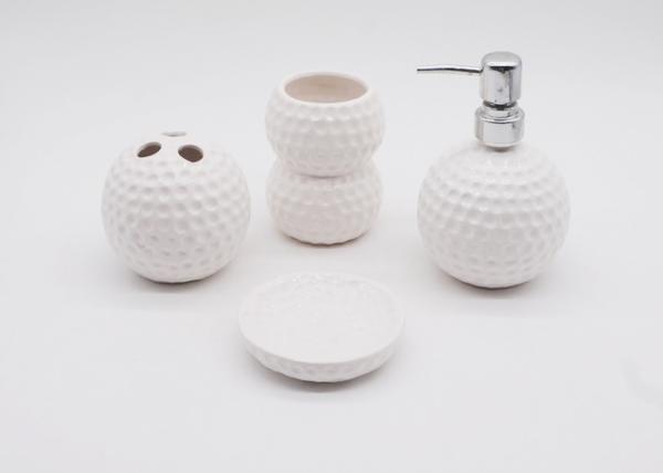 Hand Painted Ceramic Golf Bathroom Accessories Sets Sanitary Ware Solid White Color