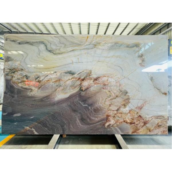 Polished Purple Marble Stone Big Slab Dining Table Top for Modern Bedroom Hall Design
