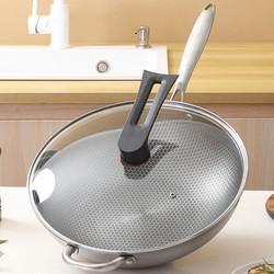 Factory Direct Sale Kitchenware 410 Stainless Steel Cooking Pan Round Fry Pan Nonstick Frying Pan