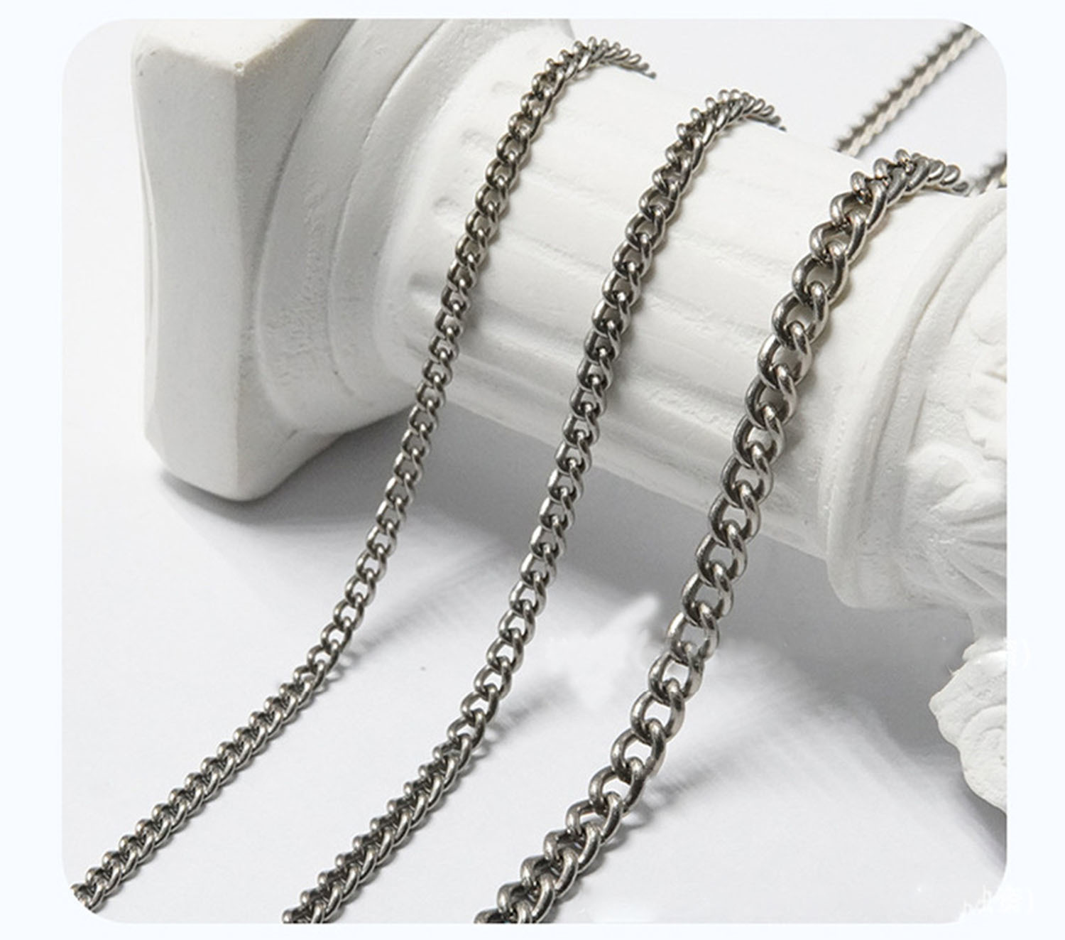Pure Titanium Jewelry Denim Chain Pendant Accessory DIY Retro Twist Chain Tinl1145
