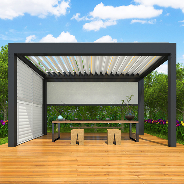 Rainproof регулируемая прессованная алюминиевая Louvered пергола 6063