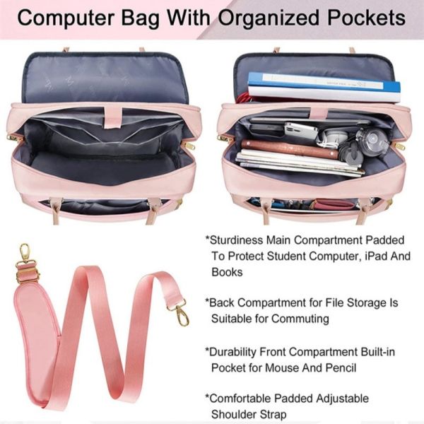 Custom Wholesale Oxford Fabric Women's Pink Multifunctional Travel Bags Waterproof Laptop-Friendly Briefcase with Custom Logo