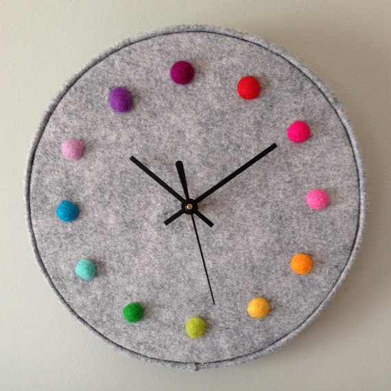 Felt Round Laser Logo Large Wall Clocks Home Decoration Products 12mm Sheet