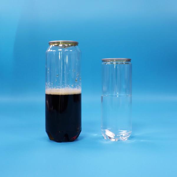Sealable Empty Transparent PET Soda Beverage Can Easy Open Aluminium Lid 500ml 330ml