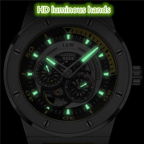 320x240 Resolution Waterproof Skeleton Watch For Men Coated Sapphire Crystal