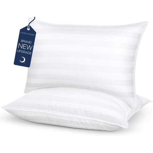 Queen Size Cooling Microfiber Filled Bed Pillows for Back Stomach and Side Sleepers