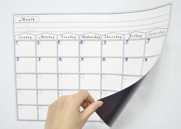 PET Surface 17x12 Dry Erase Magnetic Monthly Calendar Promotional Magnet Calendar Magnetic Grocery List