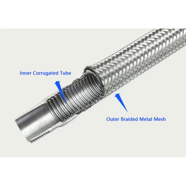 1-2 couches de tuyau métallique tressé flexible 6 pouces 8 pouces 4 pouces 5 pouces