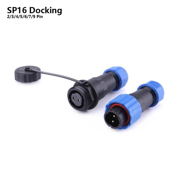 SP16 IP68 2 Pin Waterproof Connector Plug Socket PA66 Male And Female 5 Pin 9 Pin