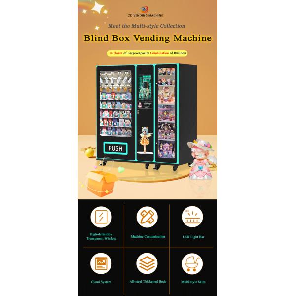 ZD 24/7 Online Guidance Combo Blind Box China Vending Machine with Card Manufacture
