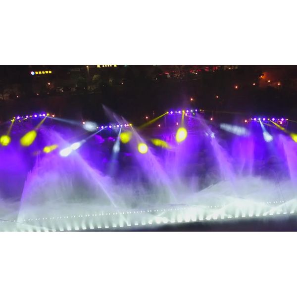 Led lighted artificial lake floating water fountain outdoor