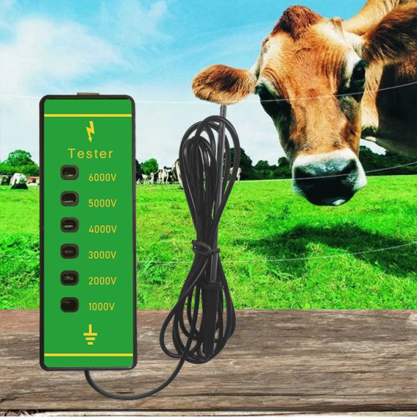 6000V Electric Fence Tester High Voltage Portable Non Contact Voltage Tester With Bright Green Shell
