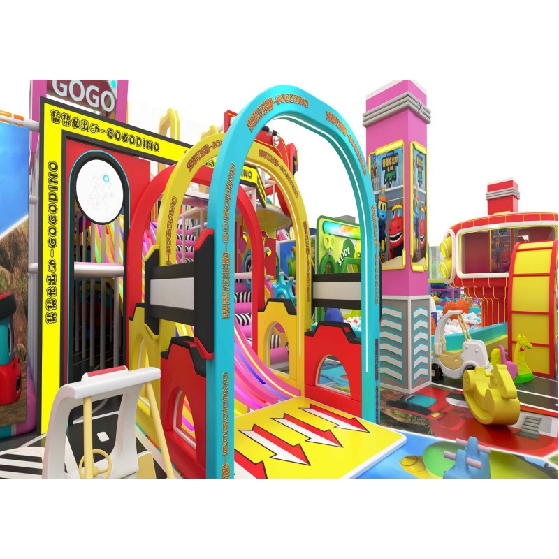 Custom Macaron Play Kids Indoor Play Structure Castle Maze Slide Trampoline for Home Villa