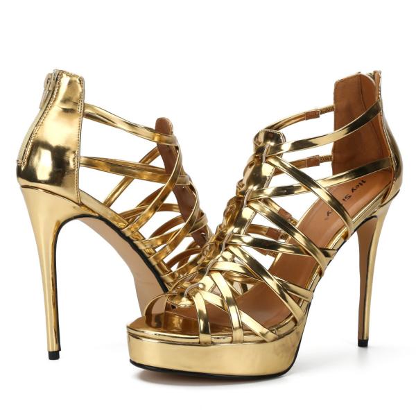 Ultra-high Stiletto Waterproof Platform Sexy Cross Straps Nightclub Women's High Sandals