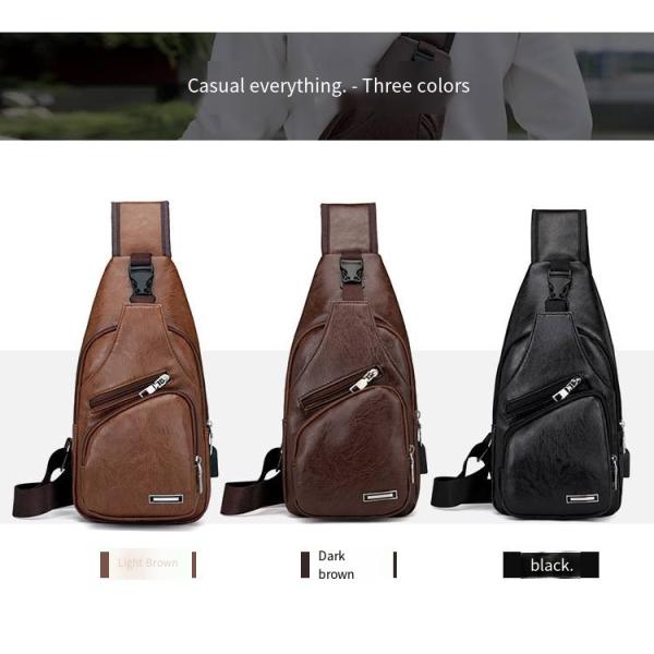 Unisex PU Leather Chest Bag for Men Customized Color Messenger Bag