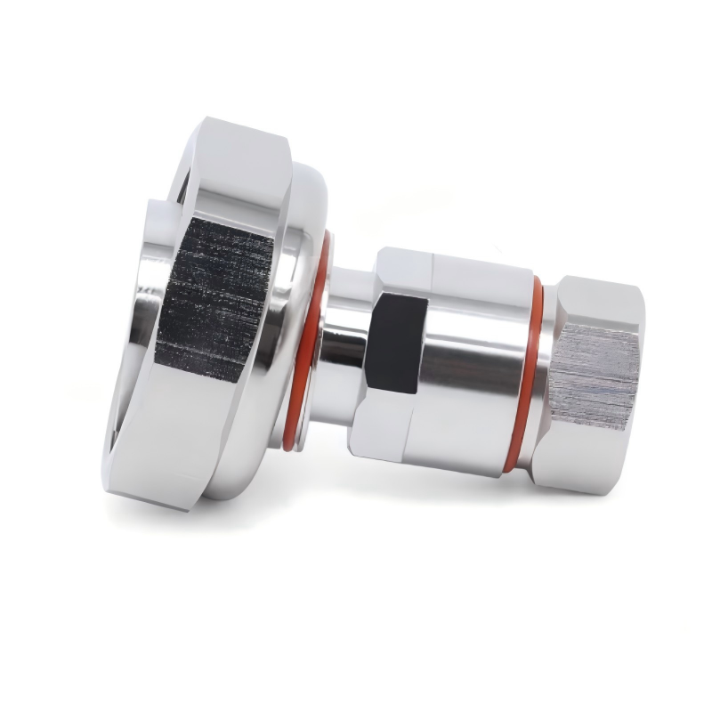7/16-J-1/2S RF Connector with 50Ω Impedance Nickel-Plated Brass and PTFE Insulator for Stable Signal Transmission