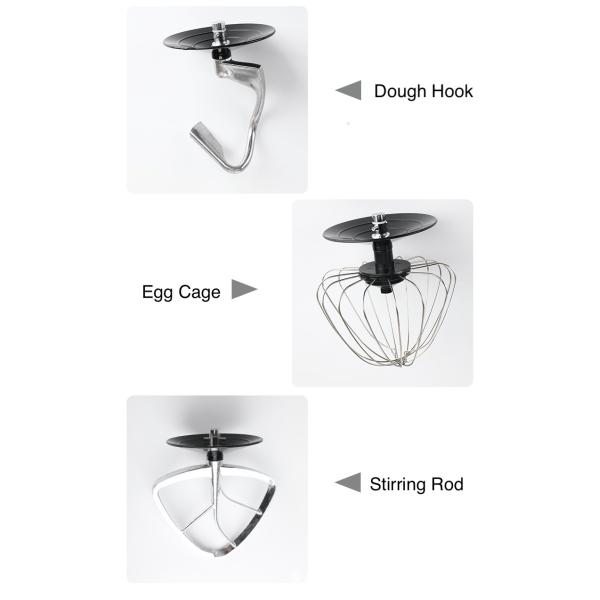 Silver 1000W Stand Mixers 5 Quart Stainless Steel 5 Liter