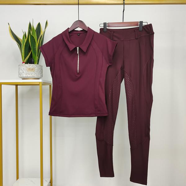 6 Colors Quick Dry Women Horse Riding Base Layer Long Sleeve Half Zipper Shirts