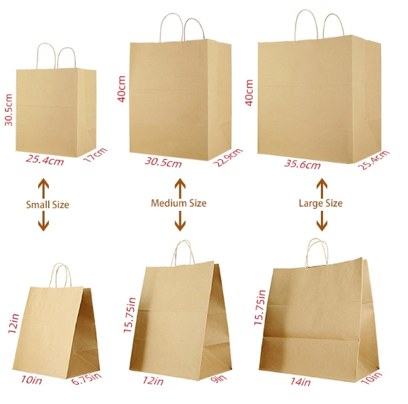 Biodegradable Folding Paper Packaging 300um Kraft Paper Shopping Bag