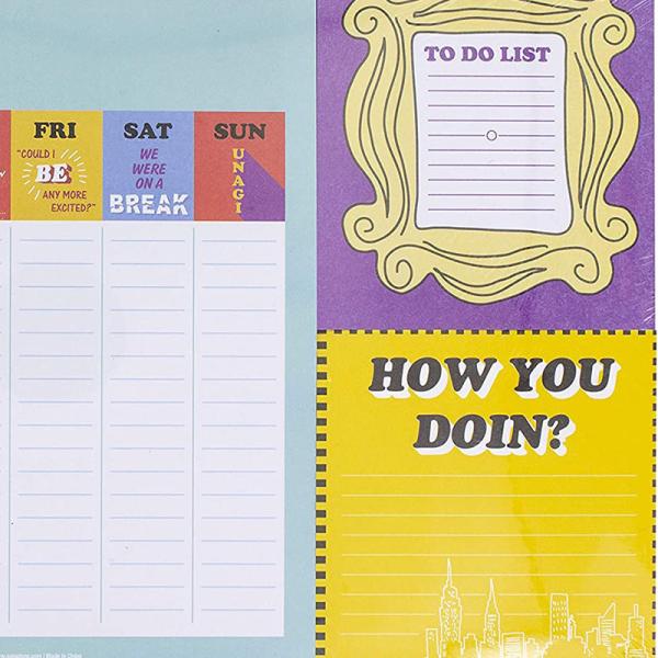 Friends TV Show Order Pad Desk Planner Notepad For Fun People Pop 52 Lined Sheet