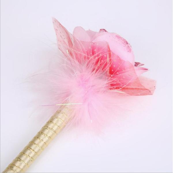 Fashionable wedding golden gift pen signature pen rose flower design pink feather decor