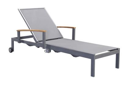 Wheel Poolside Chaise Lounge Height Adjustable Outdoor Sunbed