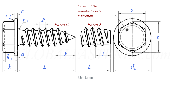 Hexagon Head Tapping Screw Fasteners ISO 10509 Cross Groove Flange Carbon Steel