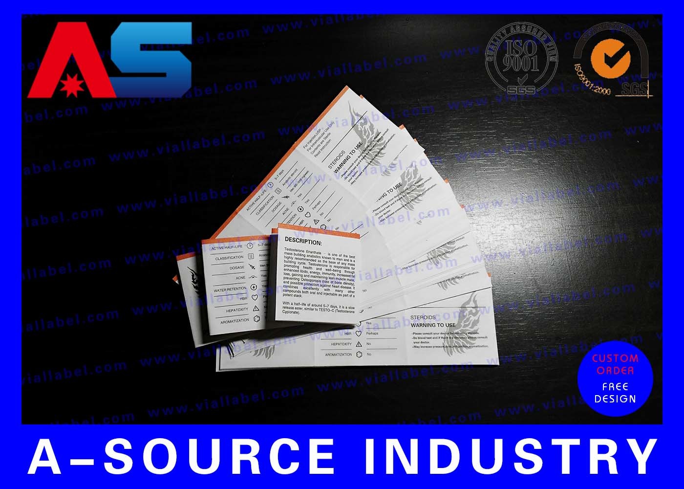 Pharmaceutical Paper Flyer Printing For Peptide Bodybuilding Oil Instruction leaflet printing