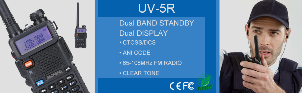 Радио звукового кино диапазона 5W Handheld Walkie BAOFENG UV-5R двойные