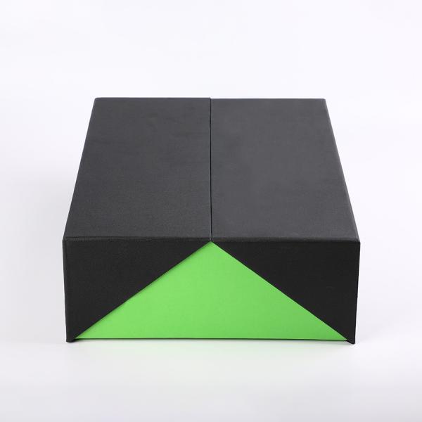Double Door Luxury Gift Boxes Black Green Pu Leather Cardboard Customized Cutout Sponge