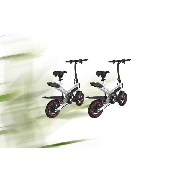 36V Mini Full Size Folding Electric Bike With Leisure Range 60km White / Black