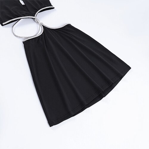 Полиэстера весны юбки OEM платье сумки полости талии задней части красоты v maufactory сексуального нового безрукавное глубокое