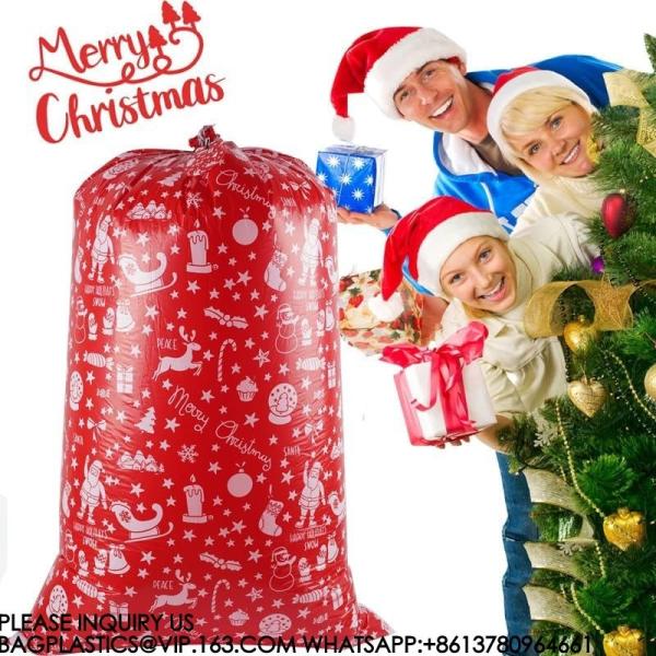 Sets Large Christmas Gift Plastic Bag 36X60 Jumbo Gift Wrapping For Xmas Presents Oversized Party Favor