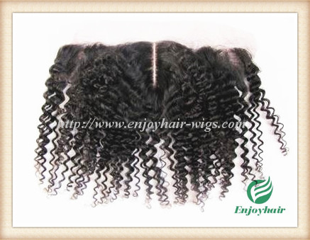 Brazilian virgin hair lace frontal 13''x4'' ,natural color deep curly 10''-24''L hairpiece
