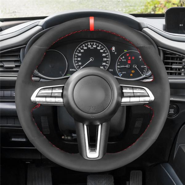 Custom Hand Stitching Soft Suede Steering Wheel Cover for Mazda CX-30 CX30 Mazda 3 Axela 2019-2020