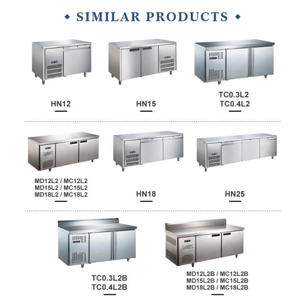 Établi de travail commercial en acier inoxydable avec refroidisseur sous comptoir Réfrigérateur de cuisine pour hôtel et restaurant Réfrigérateur de cuisine
