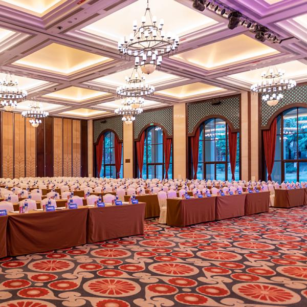 Custom Designed Silk Wool Nylon Broadloom Carpets for Banquet Halls in Abstract Pattern