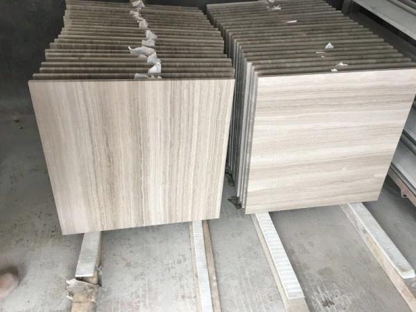 Modern Marble Bathroom Floor Tile , Wood Grain Natural Stone Shower Tile