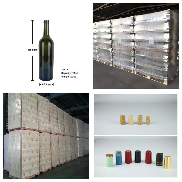 Ultra Heavy Tapered Bordeaux Shaped Bottle Cork Top 750ml  For Icon Wine 1200g 1747K