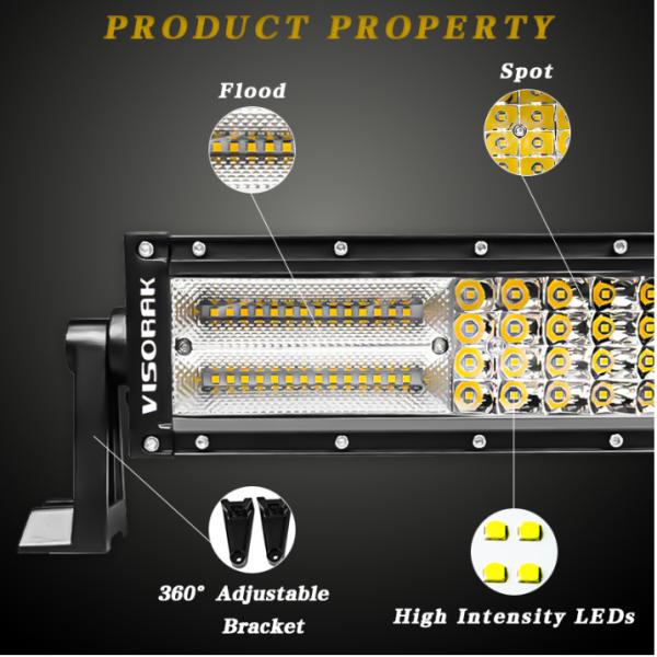 22 Inch Bright LED Off Road Driving Lights Bar 380W Quad Row Led Light Bar