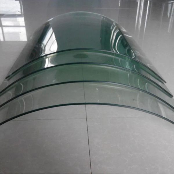 Custom Curved Insulated Tempered Glass Stair Railing | Double Curved Handrail for Safety