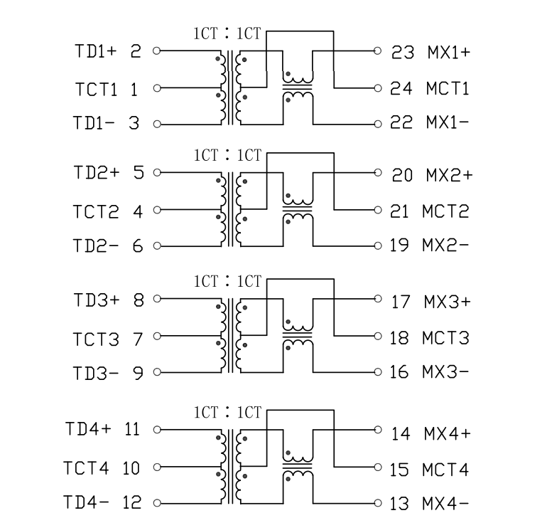 Модулей PSF-2447 LP82440ANL 1 гаван 1000 трансформатора локальных сетей Pin BASE-T SMD 24