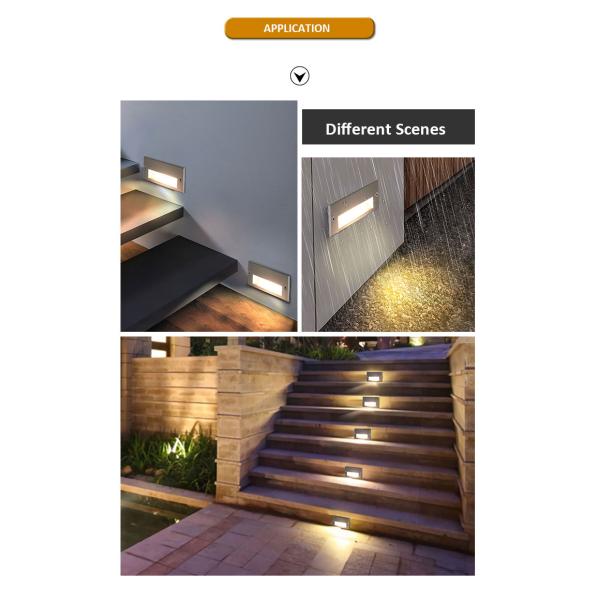 Outdoor Recessed Step Light Embedded IP65 Step Light External Lighting 3W SAMSUNG SMD5630 DC24v
