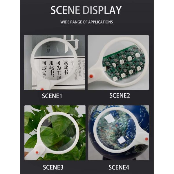 Professional Portable Foldable Magnifier HD High-Clarity Collapsible for Book Text Reading & Electronic Circuit Inspection