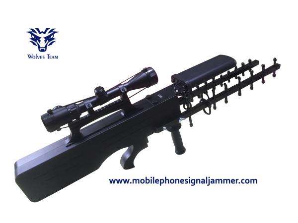 Bulit-in Battery Portable Handheld Gun style All WIFI GPS signal Drone Jammer